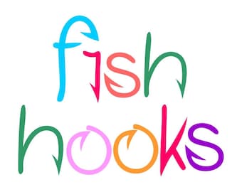 Fish Hooks Font Cuttable Design PNG DXF SVG & eps Decal Files Silhouette Designs Cameo