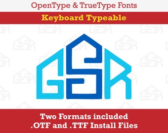 Triangle Monogram Installable Font True Type format .TTF & .OTF for Monogram Silhouette, Cricut, Design Space, Microsoft Word