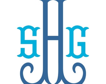 Shirley Monogram Monogram Font Cuttable Design PNG DXF SVG & eps Decal Files Silhouette Designs Cameo