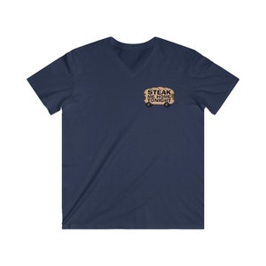 Happy Endings &#39;Steak Me Home Tonight&#39; Fitted V-Neck T-Shirt Front/Back