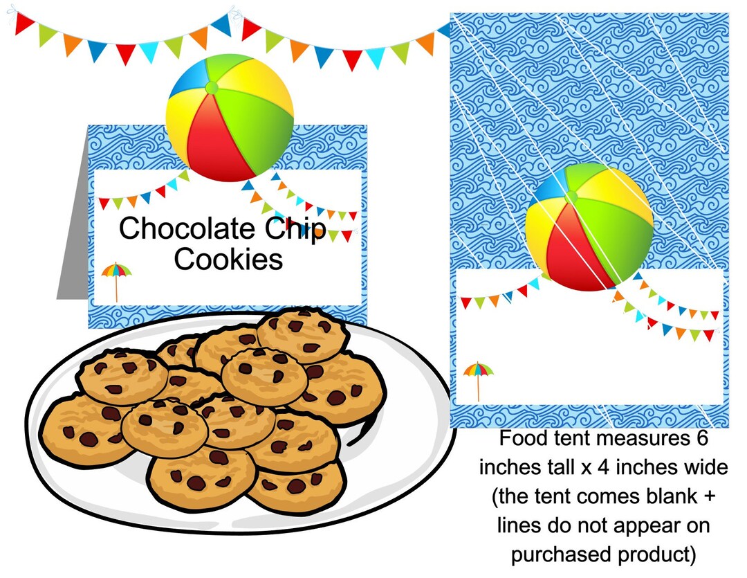 Beach Ball Food Tent Instant Digital Download Under the Sea Etsy