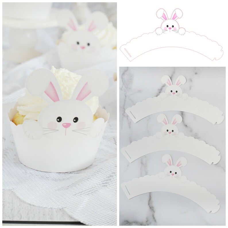 Easter Party Supplies Easter Bunny Party Favor Easter Decorations,Easter Place Setting Decor Happy Easter White Rabbit Basket Party Favor