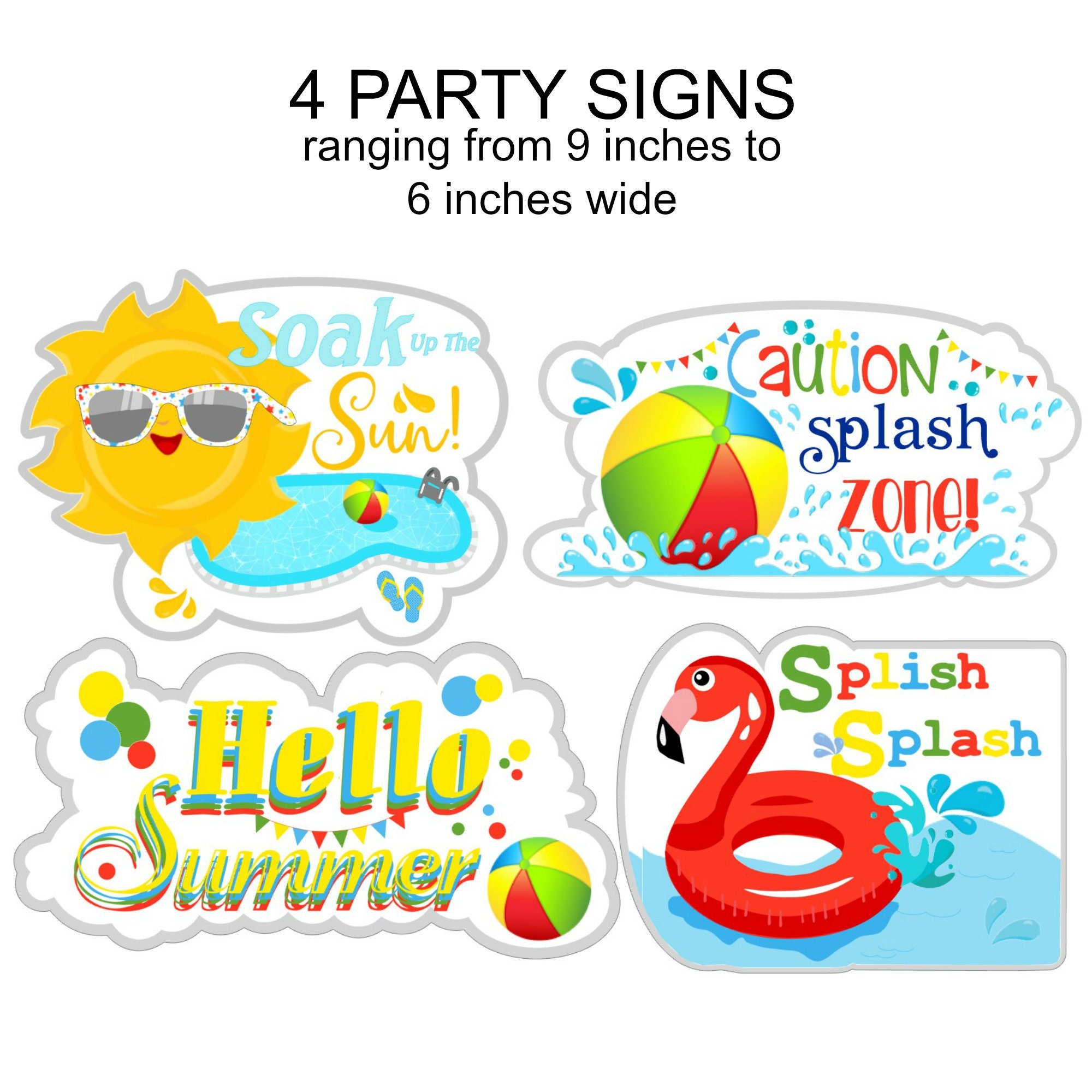 Pool Party Banner Instant Digital Download Splish Splash Pool Etsy