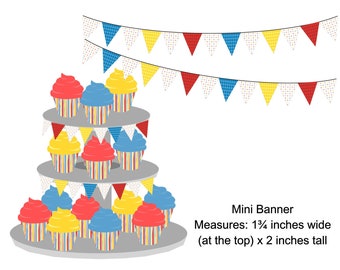 Mini Colorful Party Banner Instant Digital Download Country Fair Kids Birthday Party