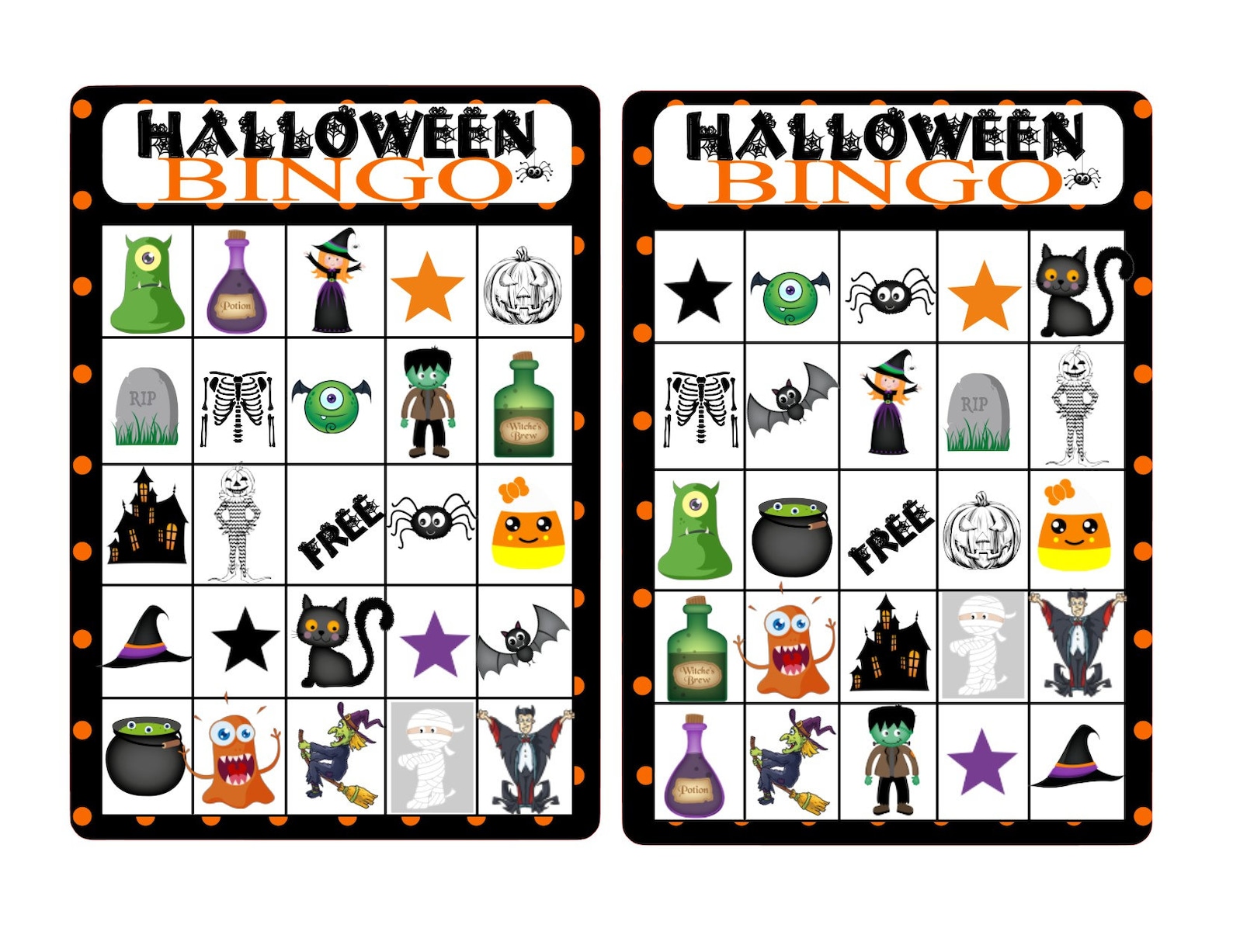 Kinder Halloween Party Bingo Spiel Instant Digital Download  Etsy