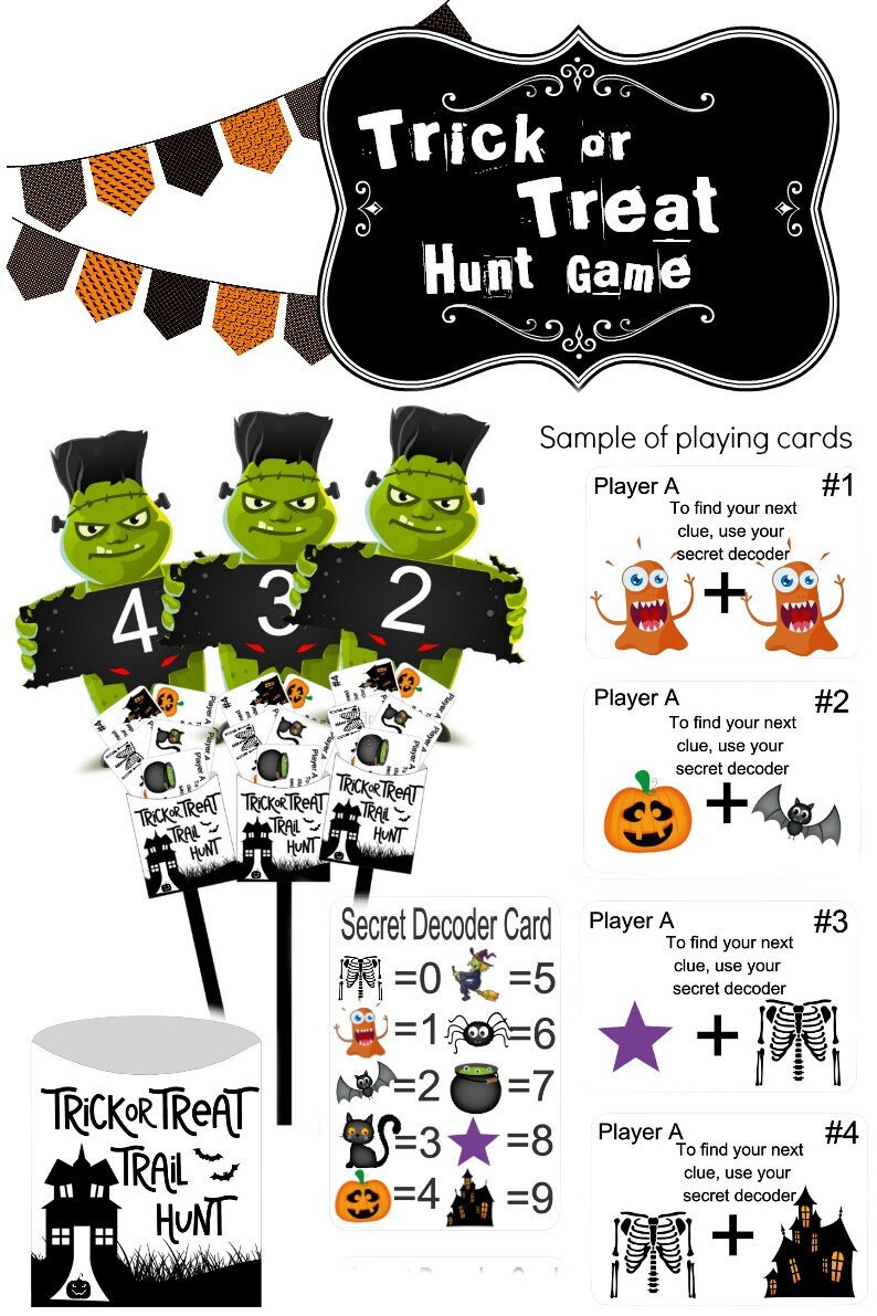 Trick or Treat Trail Halloween Party Hunt Gamedigital Instant Etsy