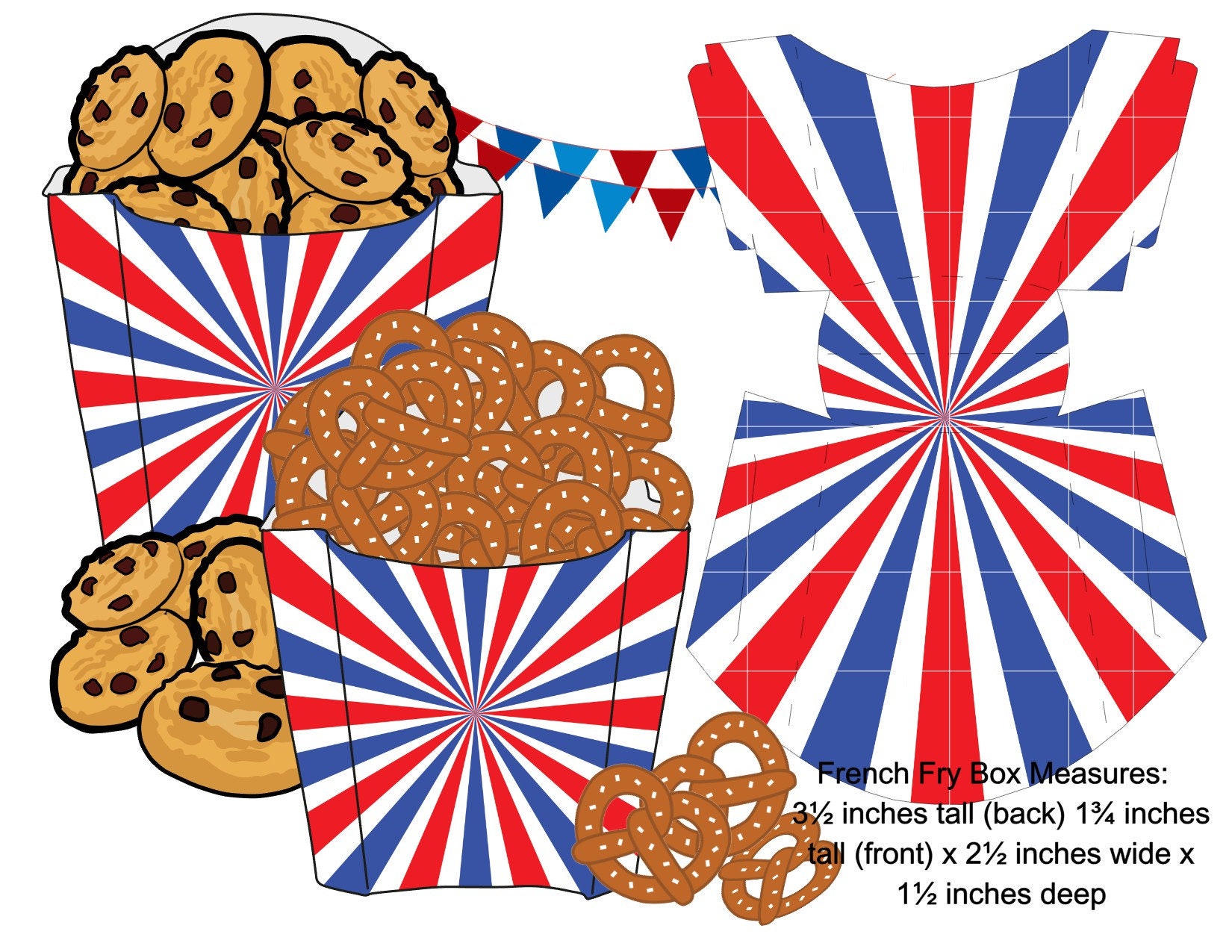 Land of the Brave Red White and Blue Cookie Envelopepocket Etsy