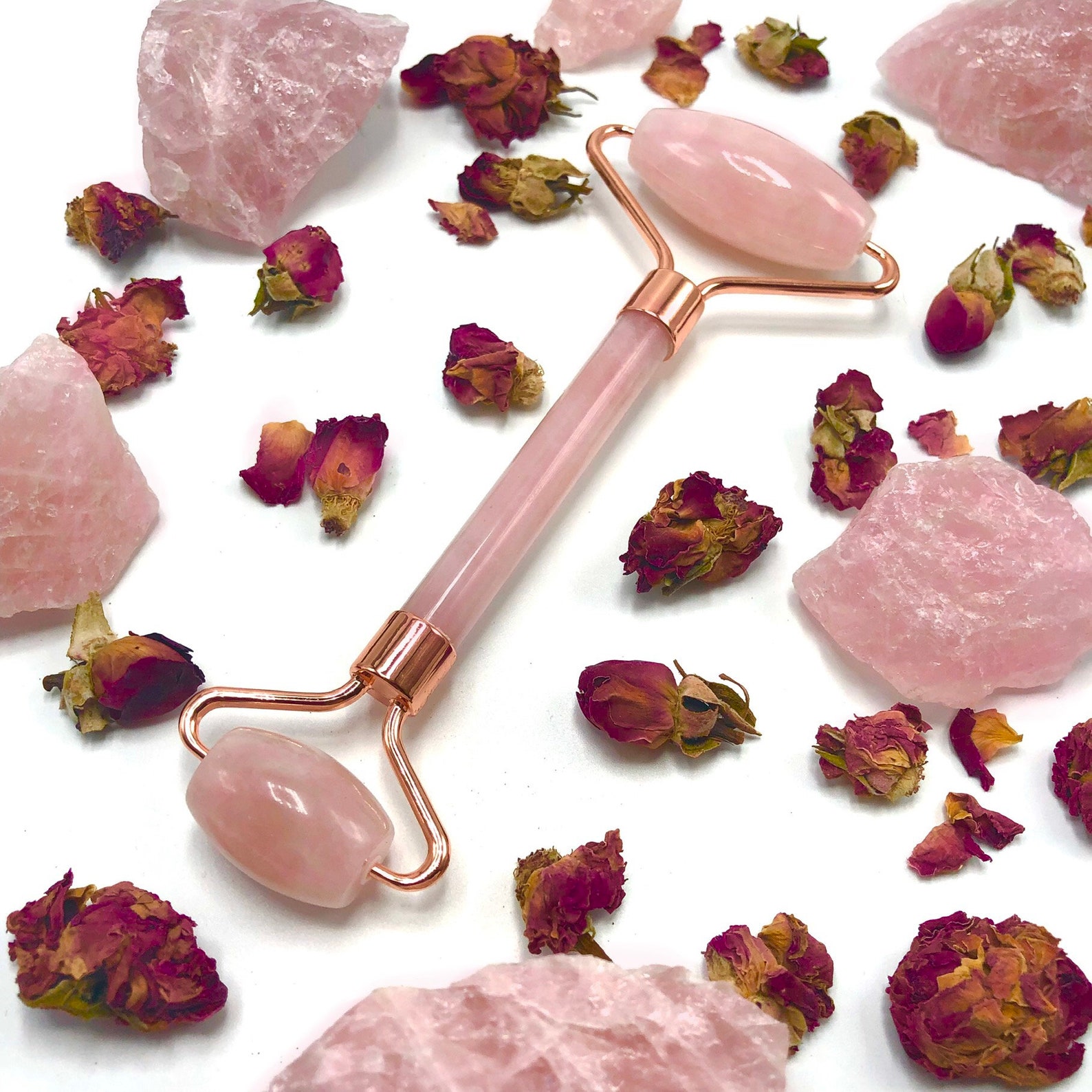 Rose Quartz Beauty Roller/ Gemstone Beauty Roller/ Beauty Etsy