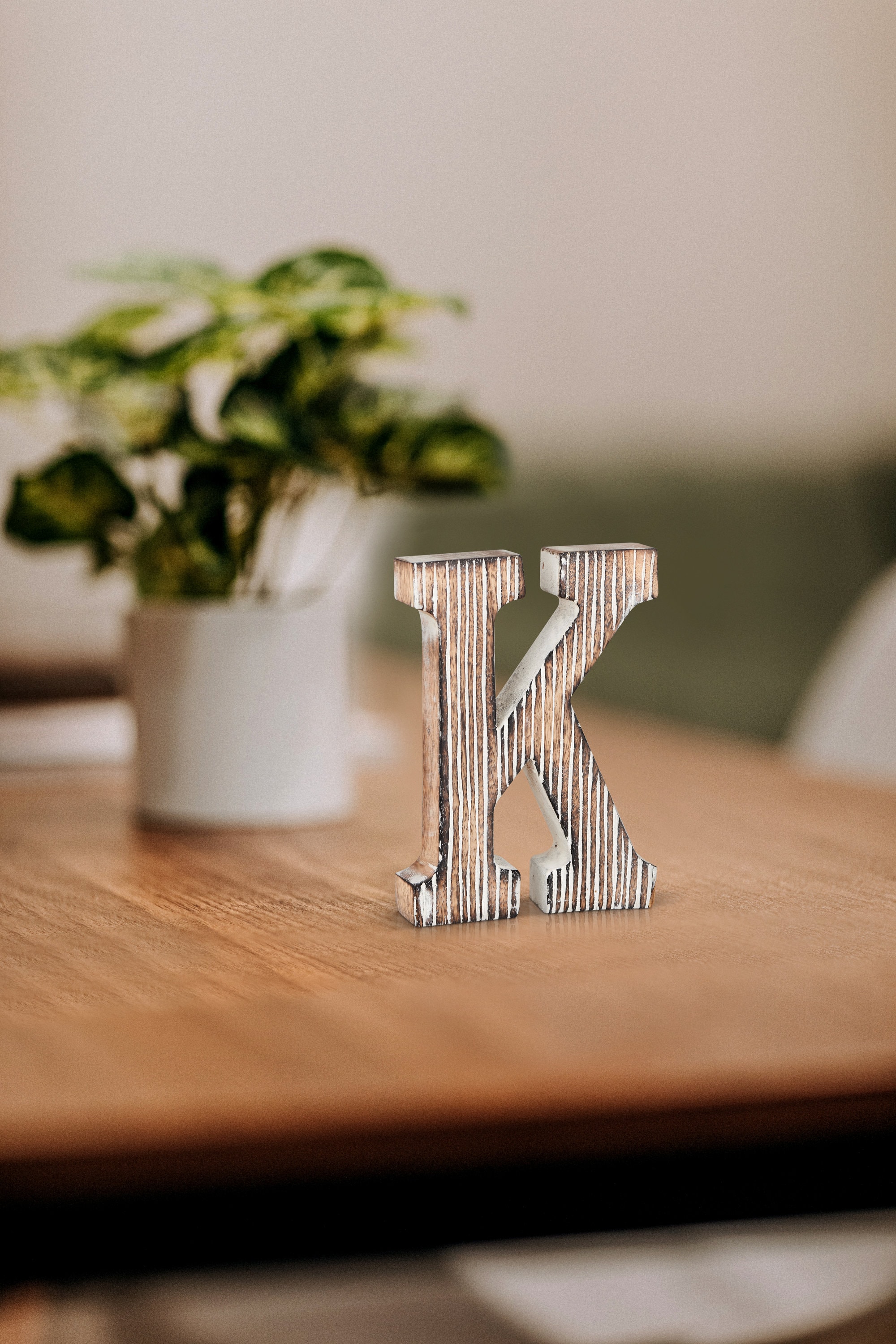 Decorative Wood Letter K Standing and Hanging Alphabets Block Etsy