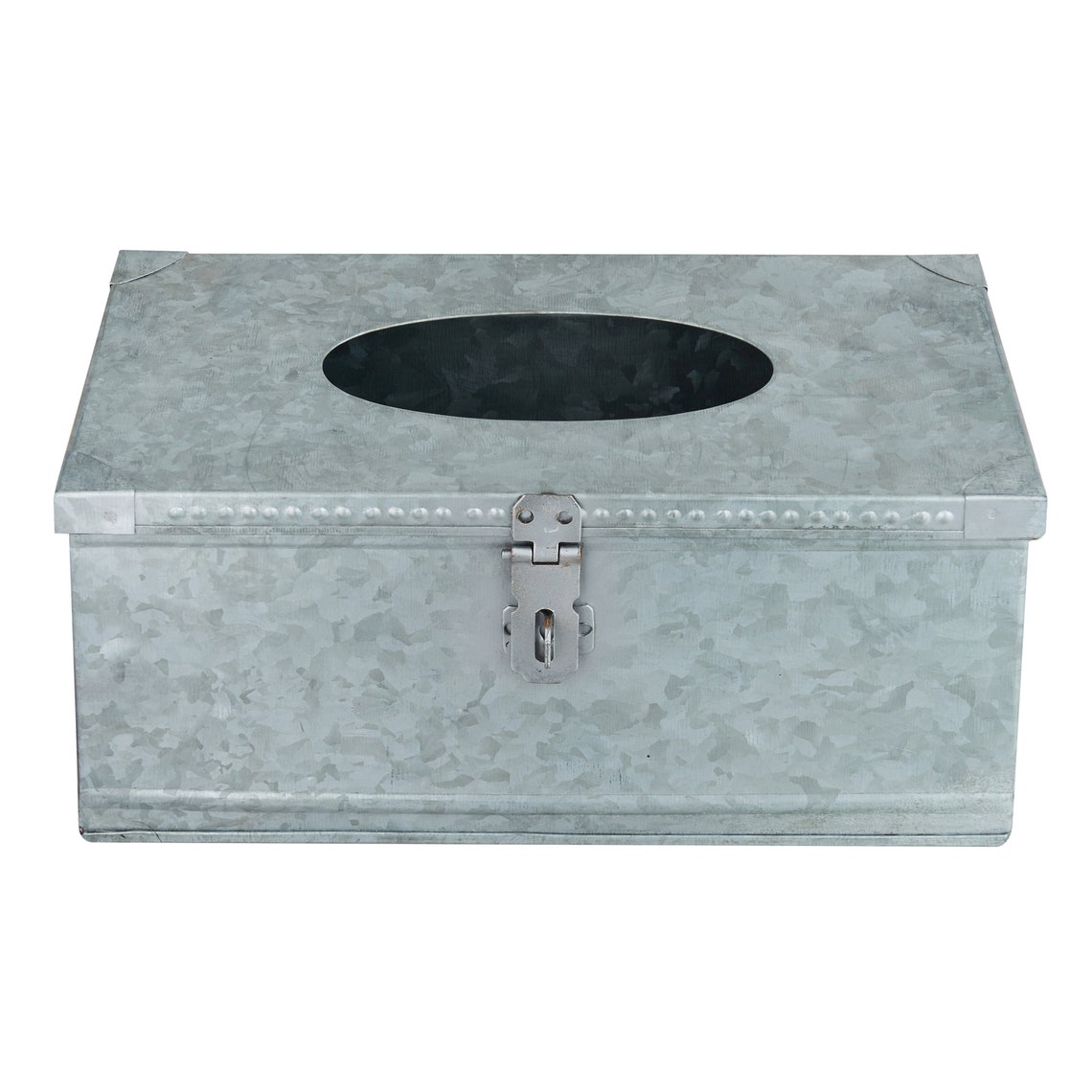 Tissue Box Cover Metal Galvanized Rectangular Tissue Box Etsy