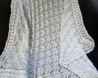 Diamond Leaf Baby Shawl Knitting Pattern
