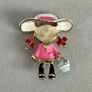 Girl Needle Minder-  Needle Dock-Brooch-Magnet-Stitching Accessory-Sewing Tool-Gift for Stitcher-Stitching Must Have