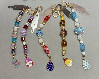 Beaded Easter Egg Needle Threader Fob: Sewing Tool Accessory