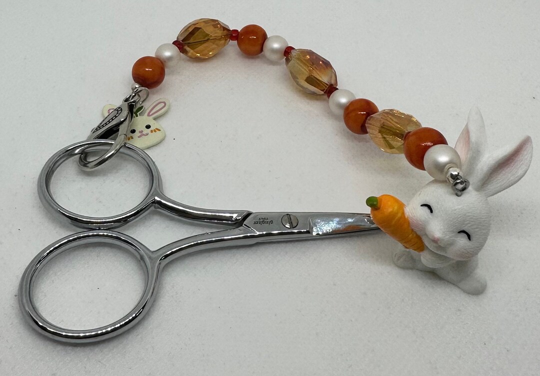 White Resin Bunny Scissor Fob Key Fob Purse Fob Backpack Etsy