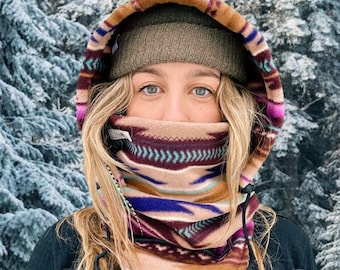 Hood : Sonoran - ski hood, snowboard hood, fleece hood, helmet hood, gift, handmade