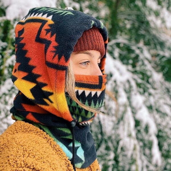 Fleece Helmet Hood Etsy