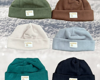 SOLIDS : Fleece Hat, Fleece Beanie, Handmade Hat, Fleece Winter Hat, Winter Hat