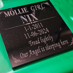 Custom Memorial Stone, Memorial Plaque, Granite Headstone, Headstone Memorial, Black Granite Memorial Engraved sign 12&quot; x 12&quot;, Personalized