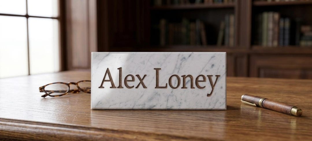 Personalized Engraved Marble Name Tile - 6