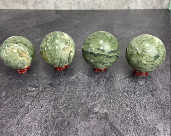 Prehnite Crystal Sphere: Healing Stone