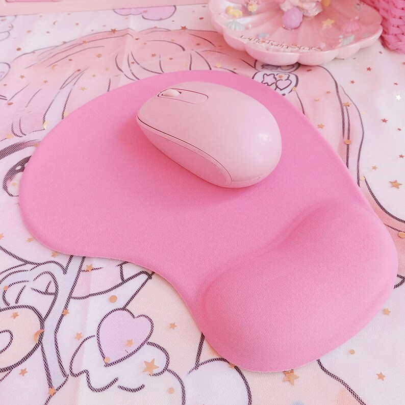 Pink Mouse Pad with Wrist Rest YooBo Etsy