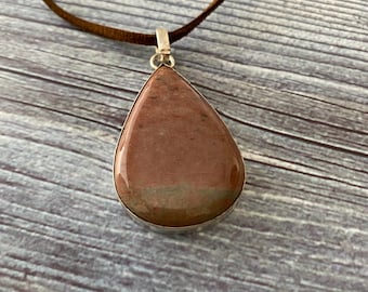 pink jasper pendant | set in sterling silver