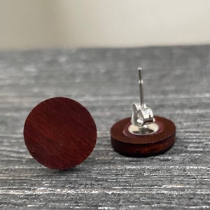 circle minimalist wood stud earrings