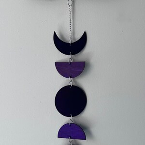 violet moon | wind chime | wall decor | garden decor | moon phase decor