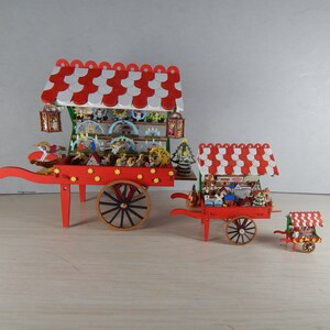 Christmas cart, finished, miniature, 1/24 scale, 1/48 scale, 144th scale, toys, decorations, painted