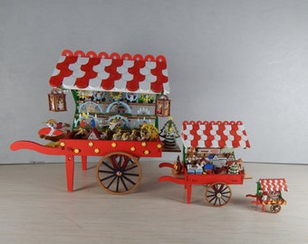 Christmas cart, finished, miniature, 1/24 scale, 1/48 scale, 144th scale, toys, decorations, painted