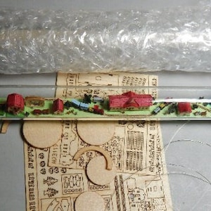 Micro villages in glass tube KIT, do it yourself, animals people 3 sizes 1000, 2000, 4000 scale houses