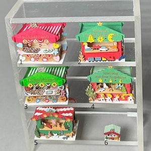 Market stall finished, small, Christmas decoration, new, handmade, laser cut wood, decorated,  cute, mini, many toys