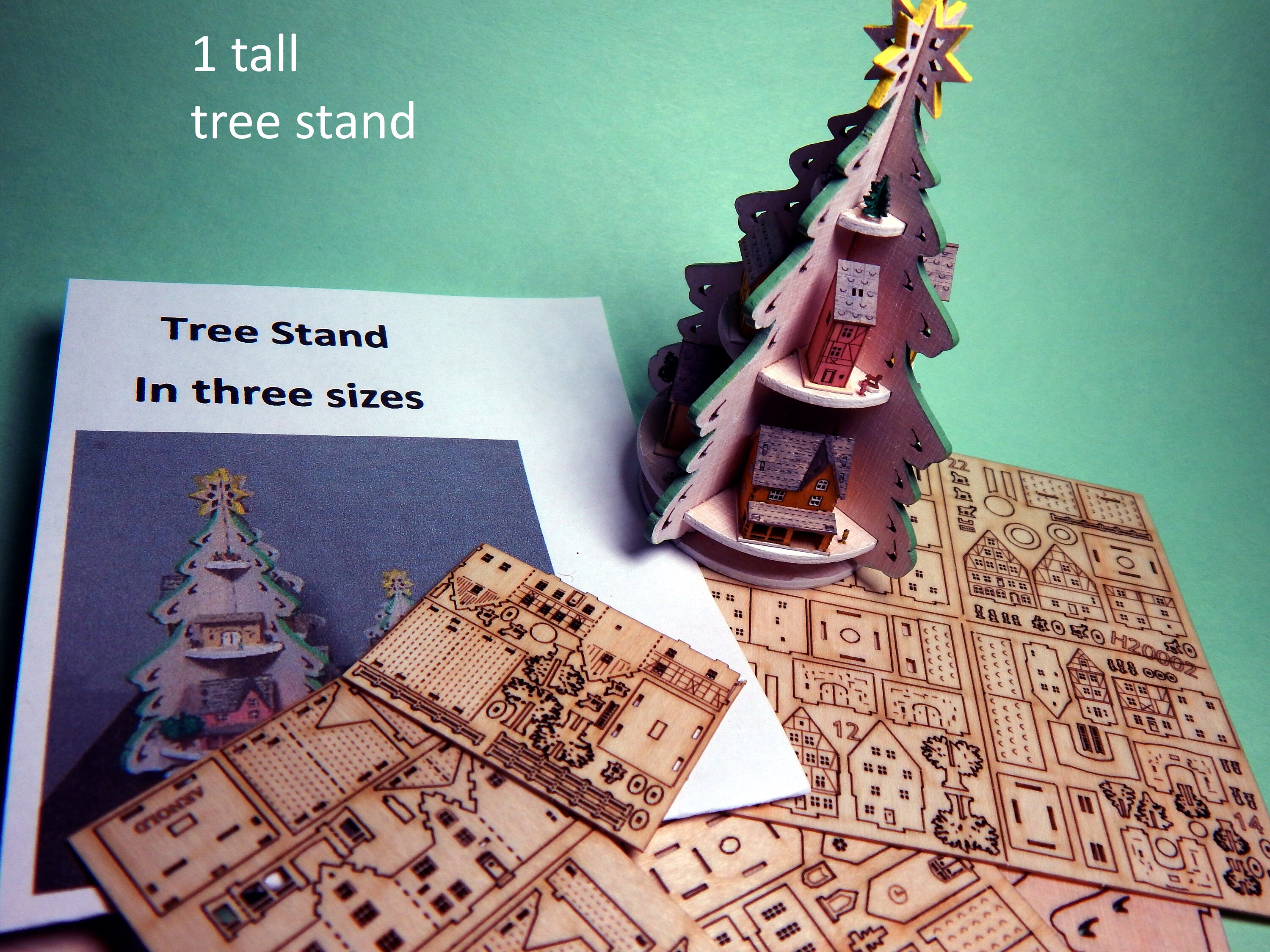 Mini Tree Stand KIT Houses Decorations Spring Colors Etsy