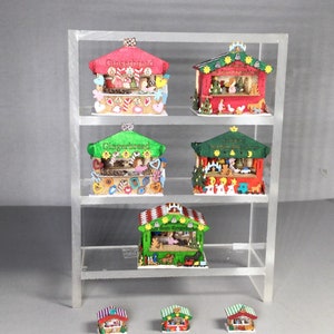 Market stall, finished, 450 scale, 1000 scale, small, Christmas decoration, new, handmade, laser cut wood, decorated,  cute, mini, many toys