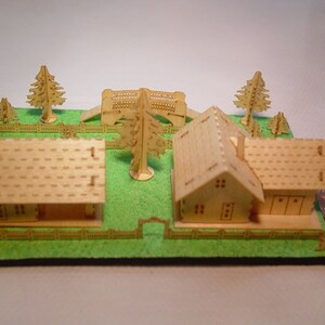 Miniature, 450 Scale, KITS, Houses, Trees, Fence, Wood, Unpainted, Do ...
