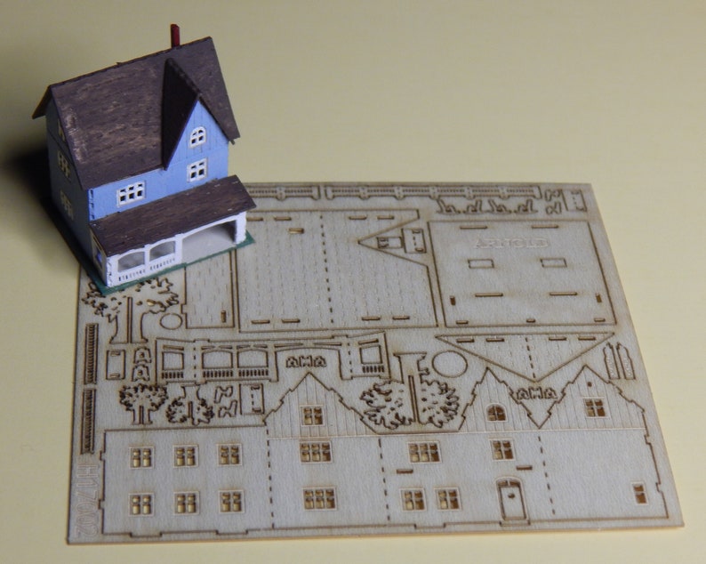 Miniature, KIT, house with veranda, 144th, 288, 450, 1000, 2000, 4000 image 2