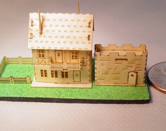 Miniature 450 scale, KIT, do it yourself, buildings, chapel, farm, animals, houses