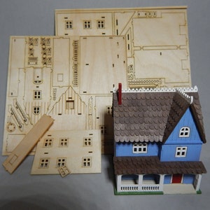 Miniature, KIT, house with veranda, 144th, 288, 450, 1000, 2000, 4000 image 1