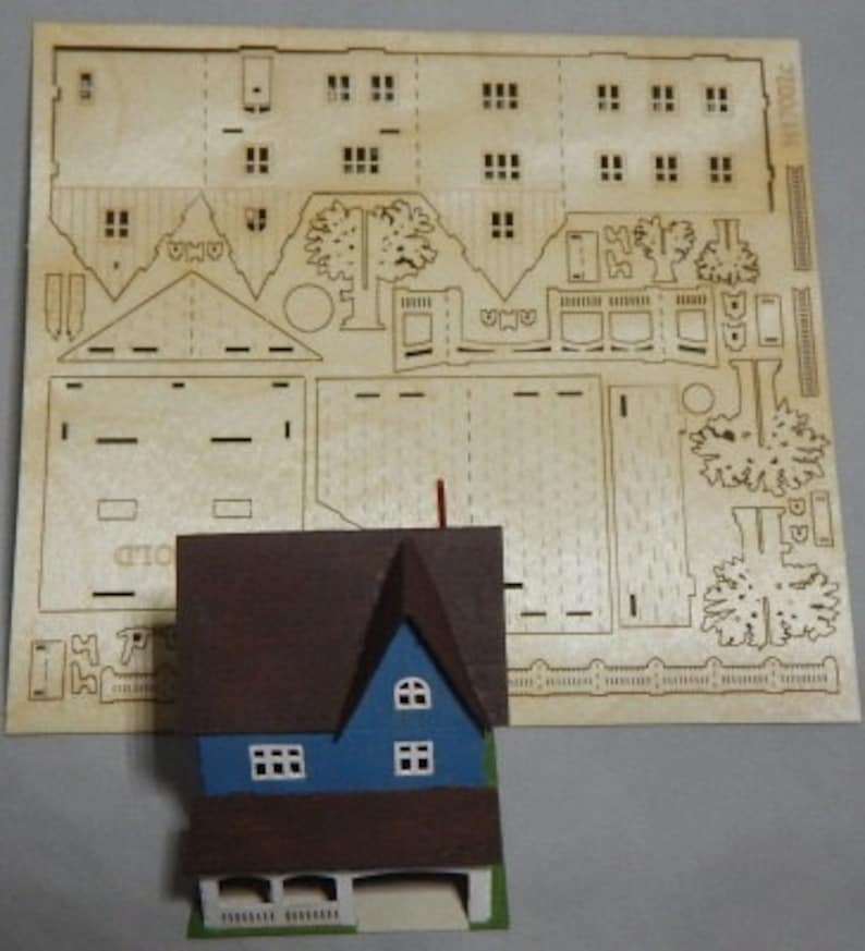 Miniature, KIT, house with veranda, 144th, 288, 450, 1000, 2000, 4000 image 3