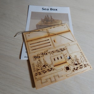 Miniature, KIT, Sea Box, sailing ships, box, do it yourself, crank, dolphin