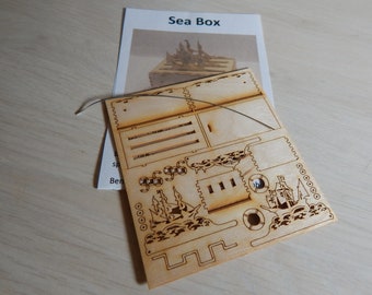 Miniature, KIT, Sea Box, sailing ships, box, do it yourself, crank, dolphin