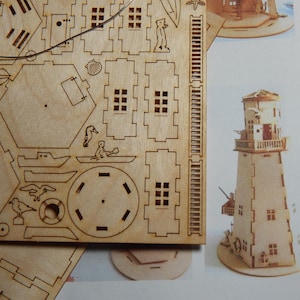 Lighthouse, KIT, largest three open, ladders, 144th-scale, 288, 450, 1000, 2000, and 4000 scales