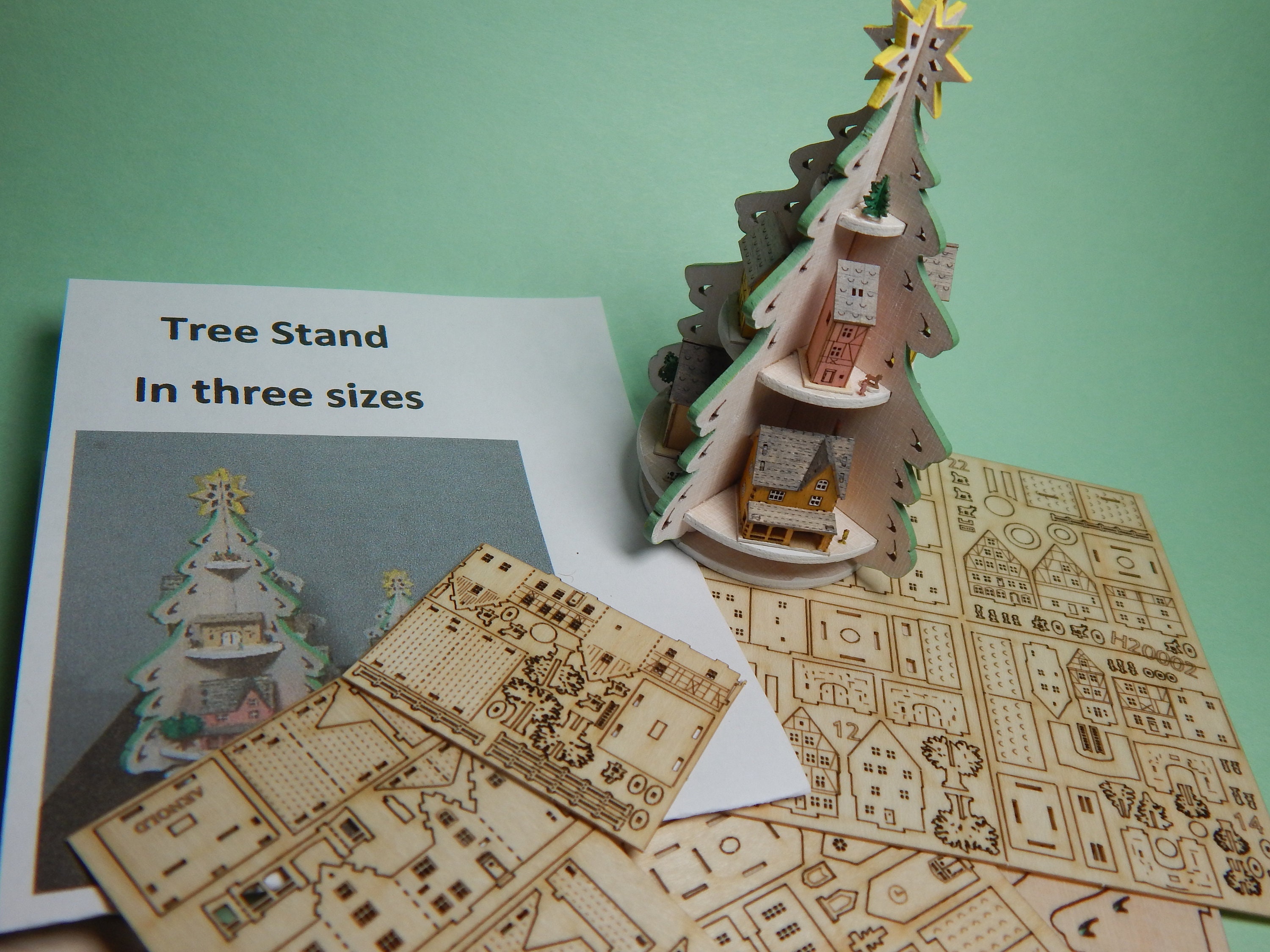 Mini Tree Stand KIT Houses Decorations Spring Colors Etsy
