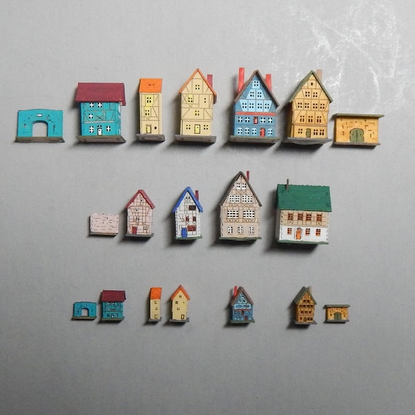 Medieval, houses, finished, 1000 scale, miniature