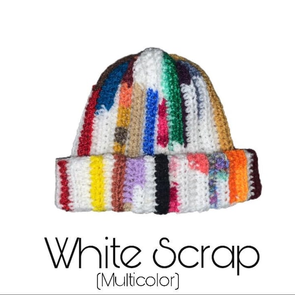 Crochet scrap yarn beanie / custom / handmade crochet beanie / multicolor / crochet / beanie / scrap yarn / stripe / personalized / split