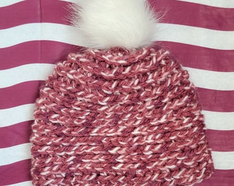 Pink/White PNW beanie