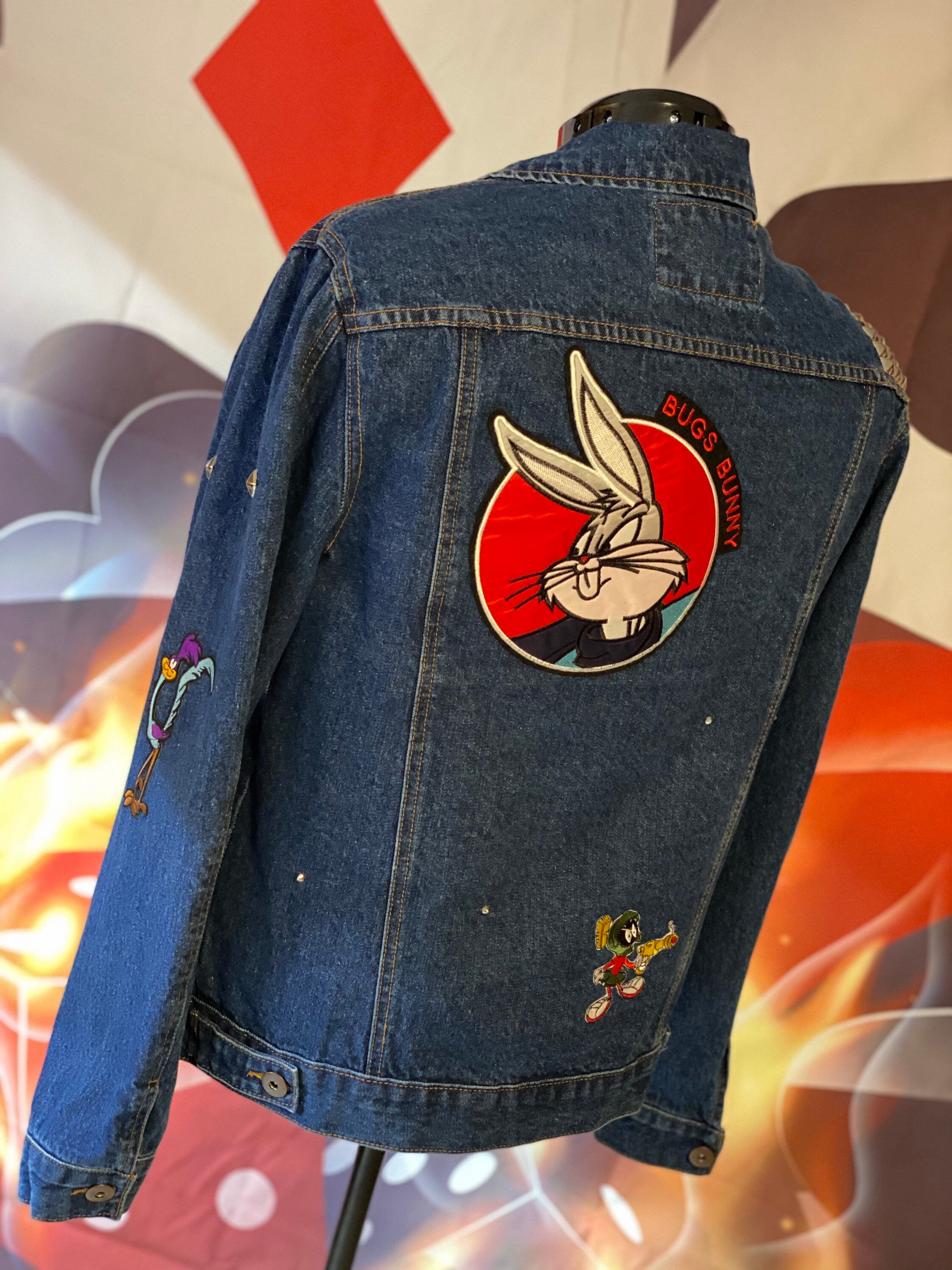 Custom Looney Tunes Bugs Bunny Denim Jacket | Etsy