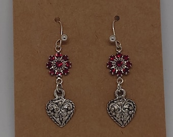 Red Gem Heart Charm