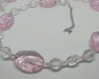 Pink and Clear Glass