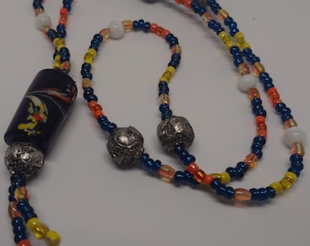 Beaded Fish Necklace: Hand-Painted Beads